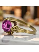 Anneau Améthyste Or jaune 14 carats Style vintage vrc023y